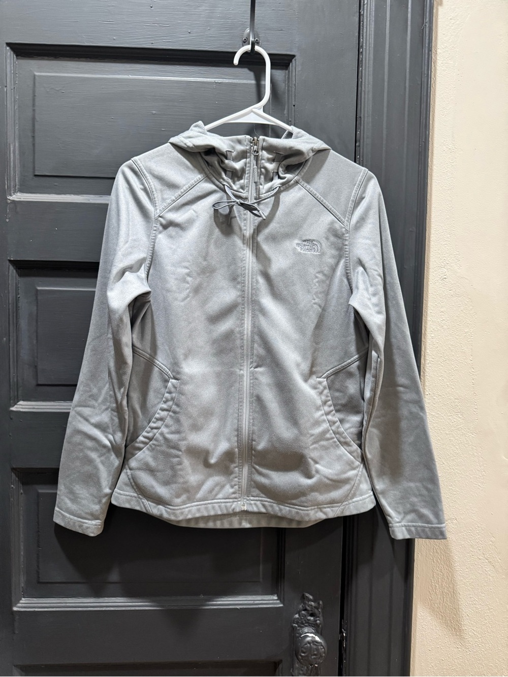 The North Face Women's Light Gray Hooded Fleece Jacket